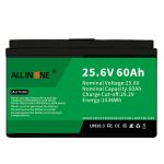 25.6V 60Ah ασφάλεια/μεγάλη διάρκεια ζωής μπαταρία LFP για RV/Caravan/UPS/Golf Cart 24V 60Ah